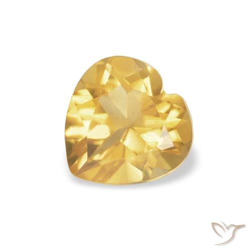 0.73ct طبيعي ذهبى متوسط سيترين, قلب, شفاف