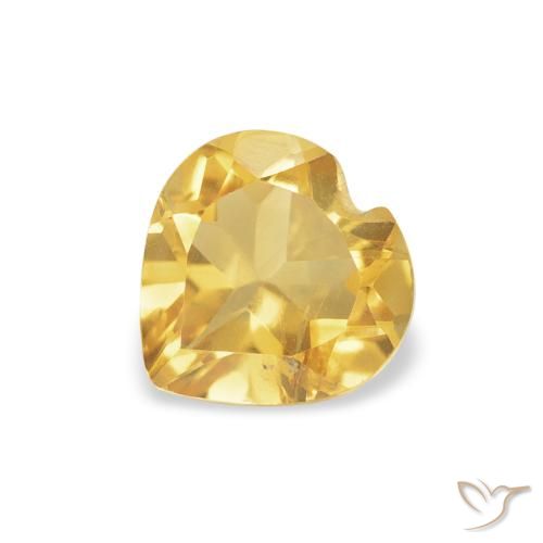 0.70ct طبيعي ذهبى متوسط سيترين, قلب, قليلا جدا