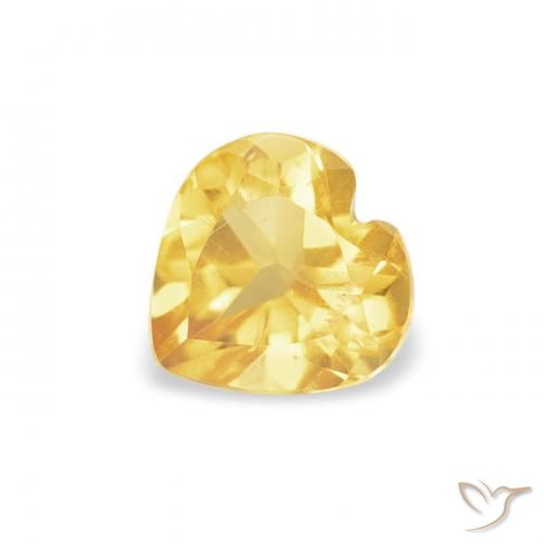 0.45ct طبيعي برتقالى ذهبة سيترين, قلب, قليلا جدا