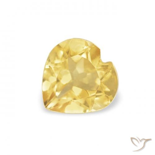 0.44ct طبيعي ذهبى متوسط سيترين, قلب, قليلا جدا