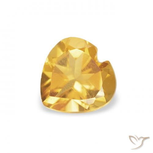 0.42ct طبيعي ذهبى لامع سيترين, قلب, قليلا جدا