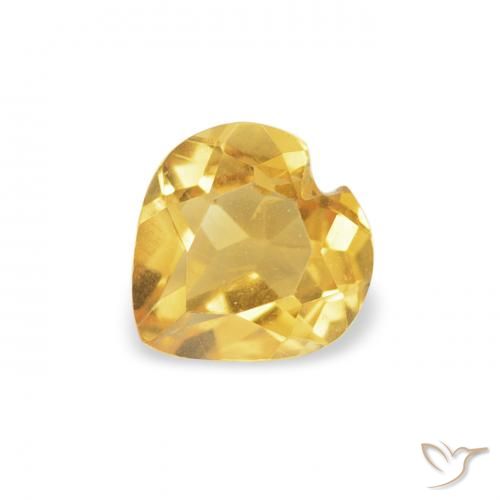 0.40ct طبيعي ذهبى متوسط سيترين, قلب, قليلا جدا
