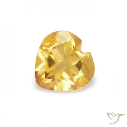 0.39ct طبيعي برتقالى ذهبة سيترين, قلب, قليلا جدا
