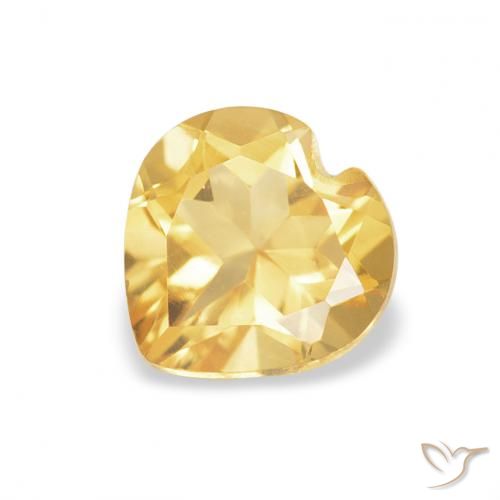 0.74ct طبيعي ذهبى متوسط سيترين, قلب, VVS