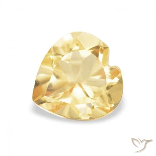 0.72ct طبيعي ذهبى فاتح سيترين, قلب, VVS