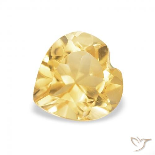 0.74ct طبيعي أصفر-ذهبى فاتح سيترين, قلب, VVS