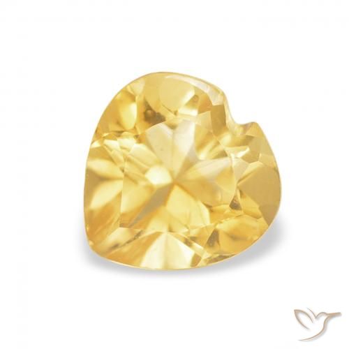 0.75ct طبيعي أصفر-ذهبى فاتح سيترين, قلب, VVS