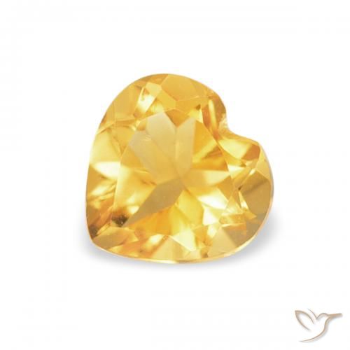 0.44ct طبيعي ذهبى ممتاز سيترين, قلب, VVS