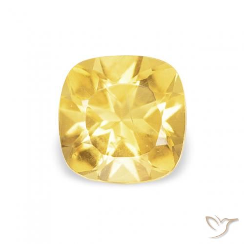 0.50ct طبيعي أصفر متوسط سيترين, وسادة, قليلا جدا