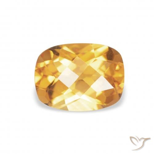 1.29ct طبيعي Medium Light Orange-Gold سيترين, وسادة, VVS