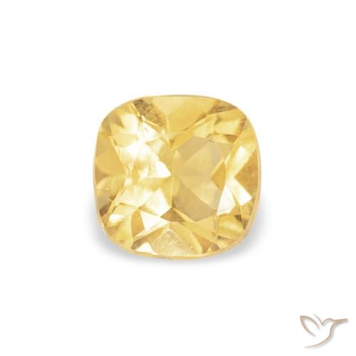 0.40ct طبيعي أصفر متوسط سيترين, وسادة, VVS