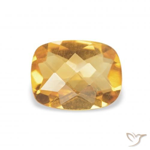 1.00ct طبيعي Medium Light Orange-Gold سيترين, وسادة, VVS