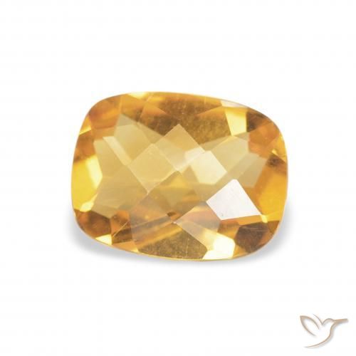 سيترين Medium Light Orange-Gold طبيعي، وسادة، 1.00 قيراط، VVS
