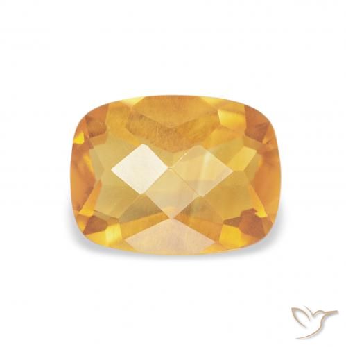 1.20ct طبيعي ذهبى داكن سيترين, وسادة, قليلا جدا