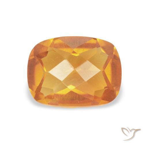 1.20ct طبيعي ذهبى-برتقالى سيترين, وسادة, VVS-VS