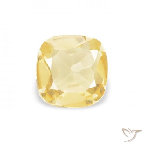 0.42ct طبيعي أصفر فاتح سيترين, وسادة, VVS-VS