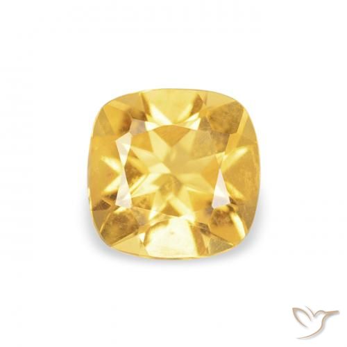 0.42ct طبيعي ذهبى لامع سيترين, وسادة, VVS-VS