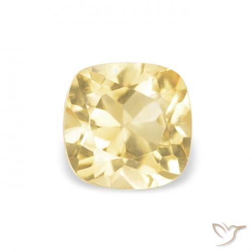 0.53ct طبيعي أصفر-ذهبى فاتح سيترين, وسادة, VVS-VS