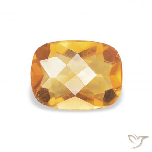 1.10ct طبيعي Medium Light Orange-Gold سيترين, وسادة, VVS-VS