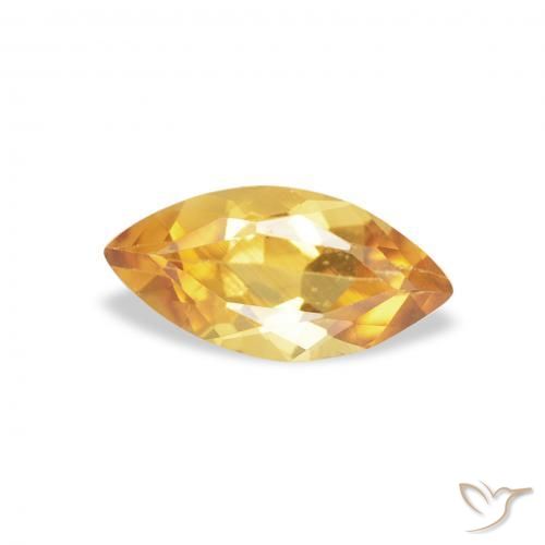 سيترين Medium Light Orange-Gold طبيعي، ماركيز، 0.43 قيراط، VVS-VS