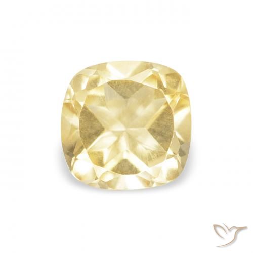 0.53ct طبيعي أصفر-ذهبى فاتح سيترين, وسادة, VVS-VS