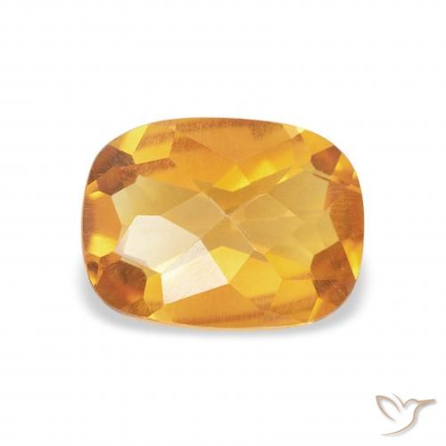 1.04ct طبيعي ذهبى-برتقالى داكن سيترين, وسادة, VVS