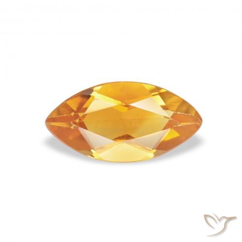0.53ct طبيعي ذهبى-برتقالى سيترين, ماركيز, قليلا جدا