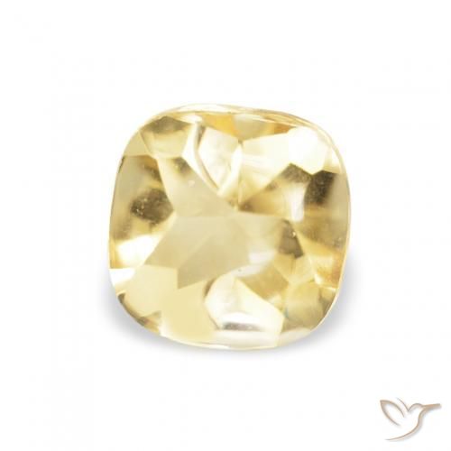 0.58ct طبيعي ذهبى فاتح سيترين, وسادة, شفاف