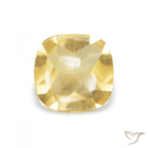 0.46ct طبيعي أصفر-ذهبى فاتح سيترين, وسادة, شفاف