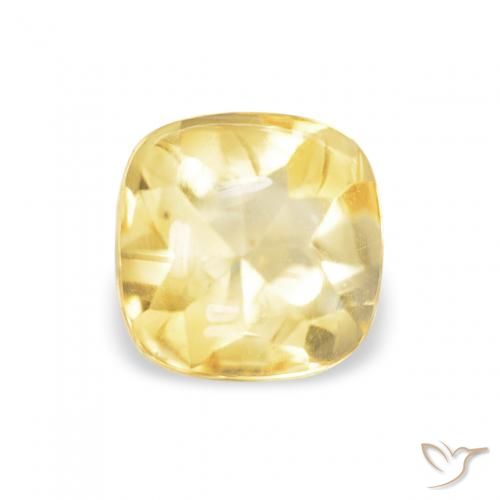 0.66ct طبيعي أصفر-ذهبى فاتح سيترين, وسادة, شفاف