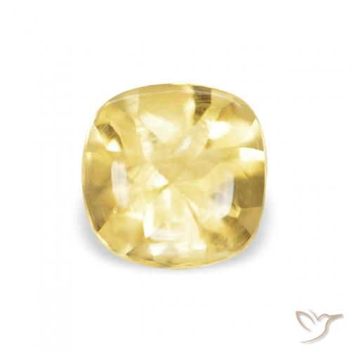 0.51ct طبيعي أصفر-ذهبى فاتح سيترين, وسادة, شفاف