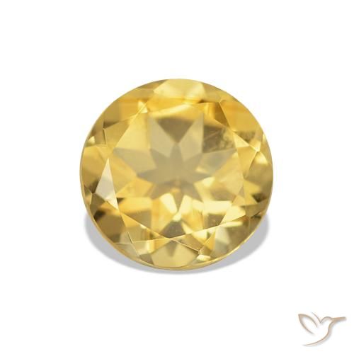 1.20ct أصفر-ذهبى فاتح سيترين, دائري, VVS-VS