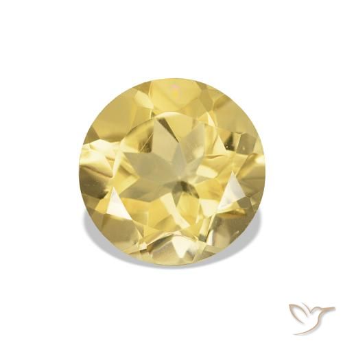 1.08ct أصفر-ذهبى فاتح سيترين, دائري, VVS-VS