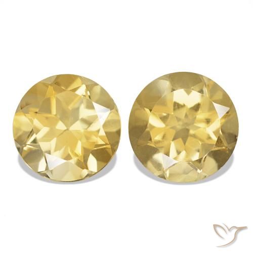 أحجار سيترين أصفر-ذهبى فاتح طبيعية، قصة دائرى، VVS-VS، وزنها 2.51 قيراط