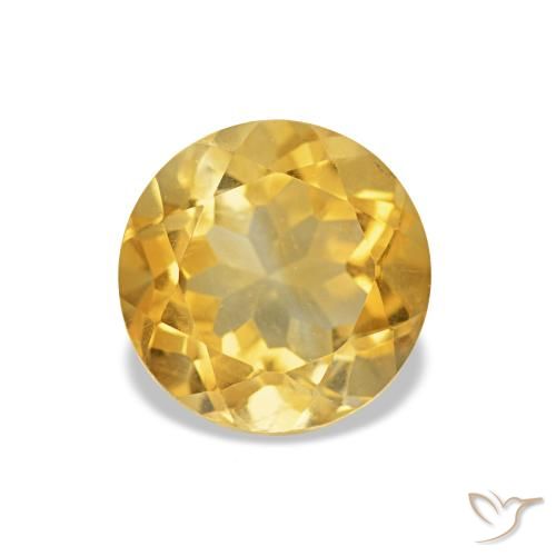 1.27ct ذهب سيترين, دائري, قليلا جدا