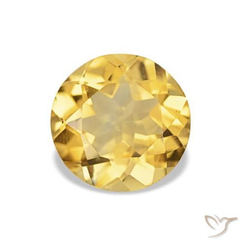 1.57ct أصفر متوسط سيترين, دائري, قليلا جدا