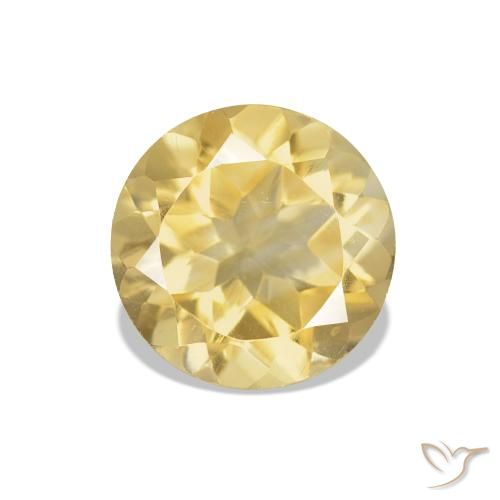 1.11ct ذهبى متوسط سيترين, دائري, VVS