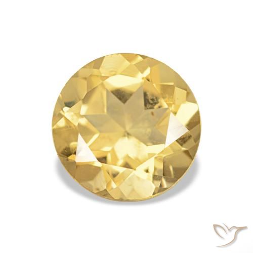 1.16ct ذهبى فاتح سيترين, دائري, VVS-VS