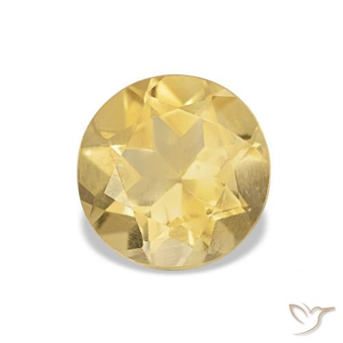 0.97ct أصفر-ذهبى فاتح سيترين, دائري, قليلا جدا