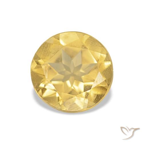 0.90ct ذهبى فاتح سيترين, دائري, قليلا جدا