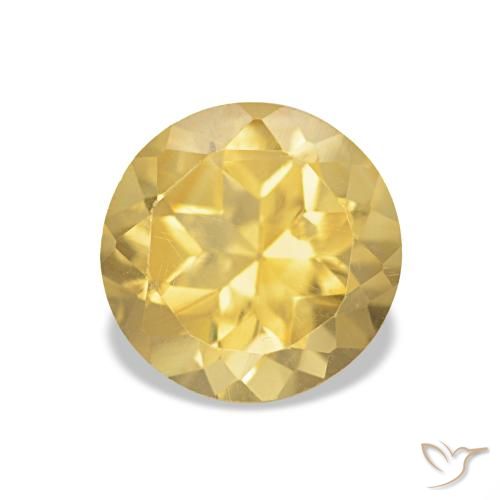 1.32ct ذهبى فاتح سيترين, دائري, قليلا جدا