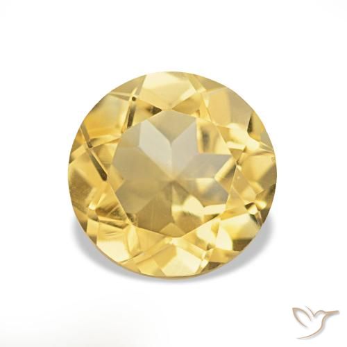 1.27ct ذهبى فاتح سيترين, دائري, قليلا جدا