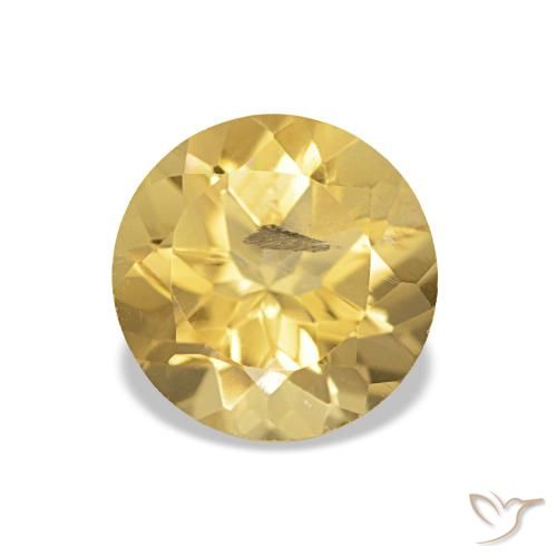 1.24ct أصفر-ذهبى فاتح سيترين, دائري, VS-SI