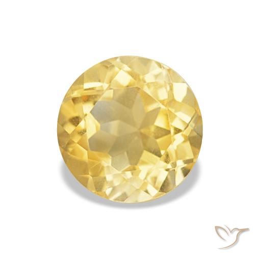 1.26ct ذهبى فاتح سيترين, دائري, VVS
