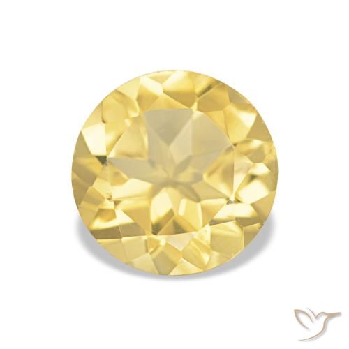 1.08ct أصفر-ذهبى فاتح سيترين, دائري, VVS