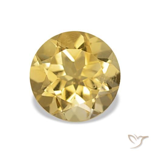 1.26ct ذهبى فاتح سيترين, دائري, VVS