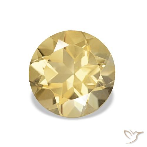 1.12ct أصفر-ذهبى فاتح سيترين, مستدير, VVS