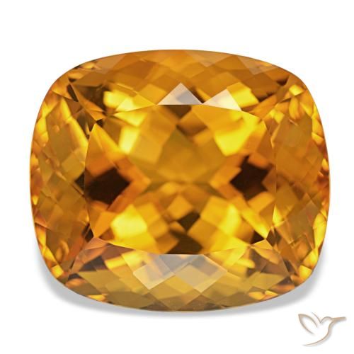 24.69ct ذهبى-برتقالى داكن سيترين, وسادة, IF