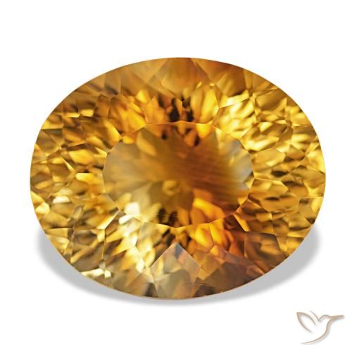 17.30ct ذهبى-برتقالى غامق سيترين, بيضوي, VVS-VS