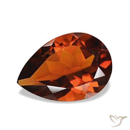 1.56ct برتقالى محمر غامق سيترين, شكل الكمثرى, VVS